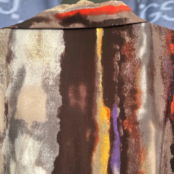 Vince Camuto Elegant Multicolor Women's faux wrap Dress size 8 pre owned V neck - Picture 9 of 13